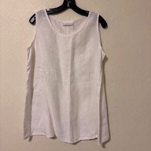bryn Walker Classic White linen Tank Top